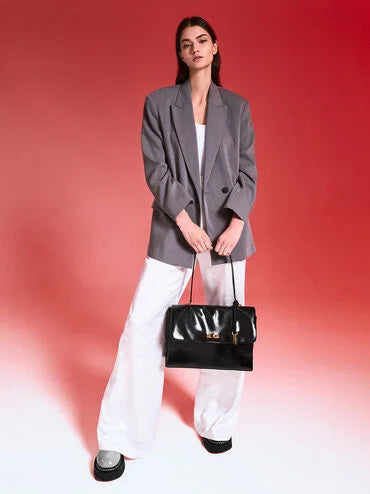 Kerry Top Handle Satchel Bag_Black