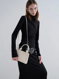 CHARLES & KEITH Sabine Knotted-Handle Trapeze Tote Bag_Cream