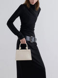 CHARLES & KEITH Sabine Knotted-Handle Trapeze Tote Bag_Cream