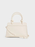 CHARLES & KEITH Sabine Knotted-Handle Trapeze Tote Bag_Cream
