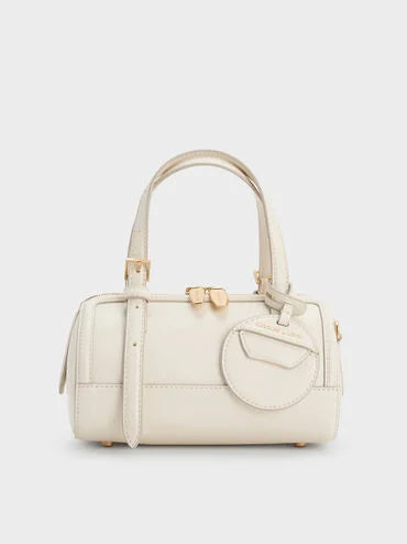 CHARLES & KEITH Women Enola Bowling Bag _Cream