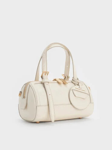 CHARLES & KEITH Women Enola Bowling Bag _Cream