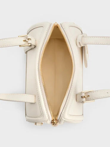 CHARLES & KEITH Women Enola Bowling Bag _Cream