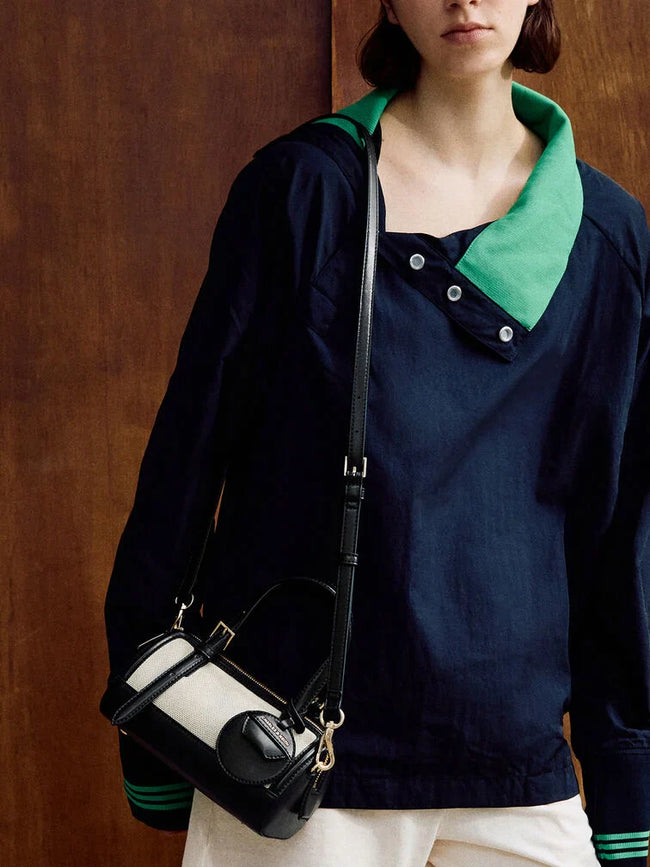 CHARLES & KEITH Women Enola Canvas Bowling Bag_Black