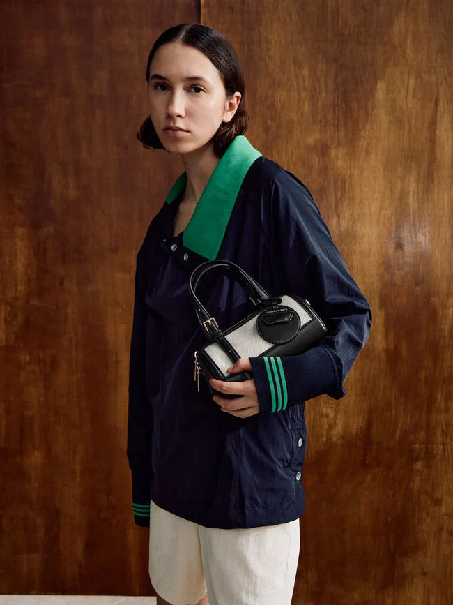 CHARLES & KEITH Women Enola Canvas Bowling Bag_Black
