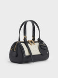 CHARLES & KEITH Women Enola Canvas Bowling Bag_Black