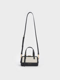 CHARLES & KEITH Women Enola Canvas Bowling Bag_Black