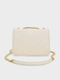 CHARLES & KEITH Neva Panelled Chain-Strap Crossbody Bag_Cream