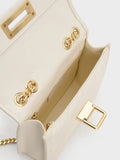CHARLES & KEITH Neva Panelled Chain-Strap Crossbody Bag_Cream