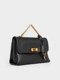 CHARLES & KEITH Kerry Chain-Handle Crossbody Bag_Black