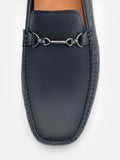PEDRO Leather Horsebit Driving Shoes - Navy