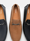 PEDRO Leather Horsebit Driving Shoes - Navy