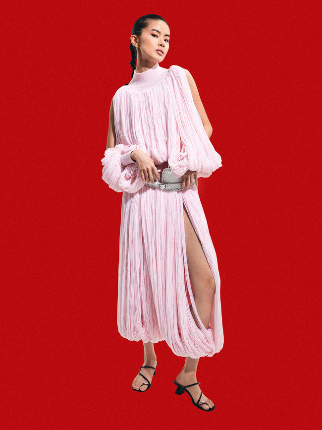 Metallic-Accent Strappy Toe-Ring Heeled Sandals_Black