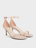 CHARLES & KEITH Patent Stiletto-Heel Ankle-Strap Sandals_Nude