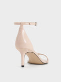 CHARLES & KEITH Patent Stiletto-Heel Ankle-Strap Sandals_Nude