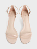 CHARLES & KEITH Patent Stiletto-Heel Ankle-Strap Sandals_Nude