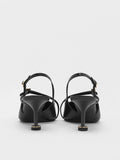 Wynn Buckled Sculptural-Heel Slingback Pumps_Black