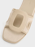 Easley Linen Cut-Out Slide Sandals_Taupe