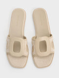 Easley Linen Cut-Out Slide Sandals_Taupe