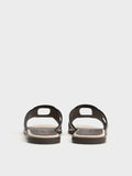 Easley Linen Cut-Out Slide Sandals_Dark Brown