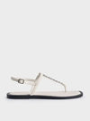 CHARLES & KEITH Chain-Link Thong Sandals_Chalk