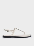CHARLES & KEITH Chain-Link Thong Sandals_Chalk