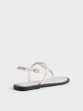 CHARLES & KEITH Chain-Link Thong Sandals_Chalk