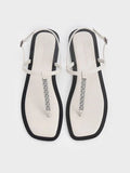 CHARLES & KEITH Chain-Link Thong Sandals_Chalk