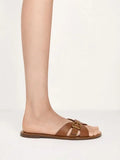 CHARLES & KEITH Belted Slide Sandals_Brown