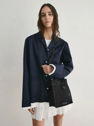 Ida Knitted Bucket Bag_Black