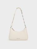 CHARLES & KEITH Women Lane Chain-Strap Shoulder Bag_Shell Grey