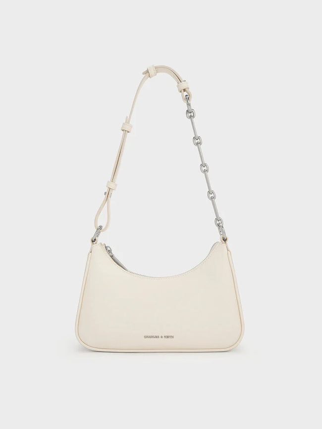 Lane Chain-Link Shoulder Bag_Cream