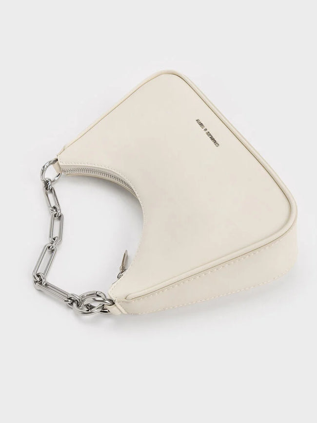 Lane Chain-Link Shoulder Bag_Cream