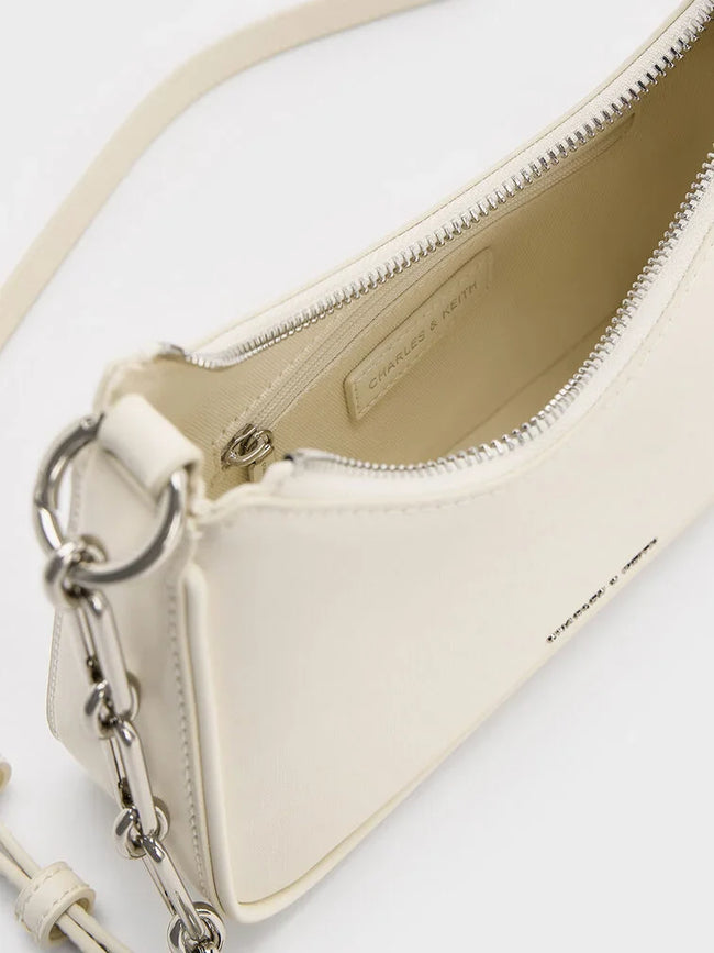 Lane Chain-Link Shoulder Bag_Cream
