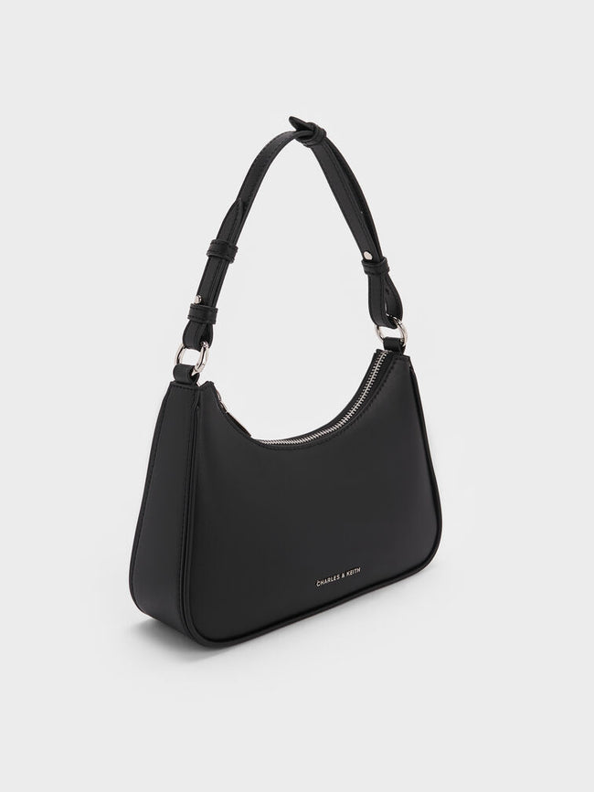 CHARLES & KEITH Women Lane Chain-Strap Shoulder Bag -Noir