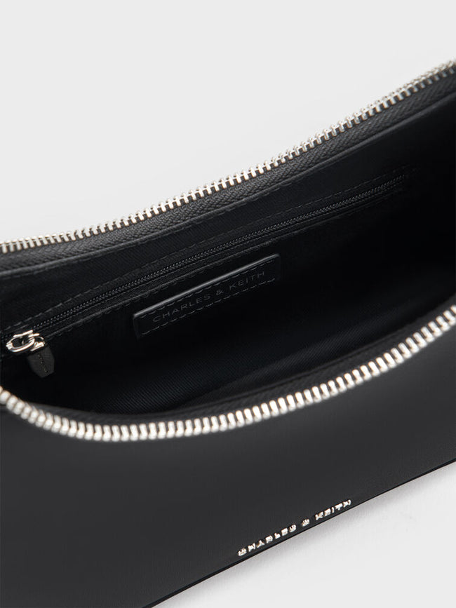 CHARLES & KEITH Women Lane Chain-Strap Shoulder Bag -Noir
