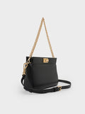 CHARLES & KEITH Lennie Chain-Handle Shoulder Bag_Black