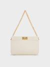 CHARLES & KEITH Lennie Chain-Handle Shoulder Bag_Cream