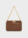 CHARLES & KEITH Lennie Chain-Handle Shoulder Bag_Dark Brown
