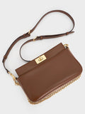 CHARLES & KEITH Lennie Chain-Handle Shoulder Bag_Dark Brown