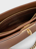 CHARLES & KEITH Lennie Chain-Handle Shoulder Bag_Dark Brown