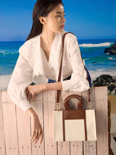 Mini Shalia Canvas Tote Bag_Beige Canvas