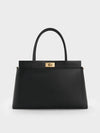 CHARLES & KEITH Lennie Top Handle Satchel Bag_Black
