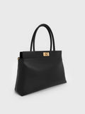 CHARLES & KEITH Lennie Top Handle Satchel Bag_Black