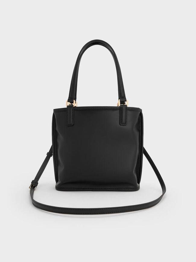 Addison Knotted-Rope Reversible Tote Bag_Black