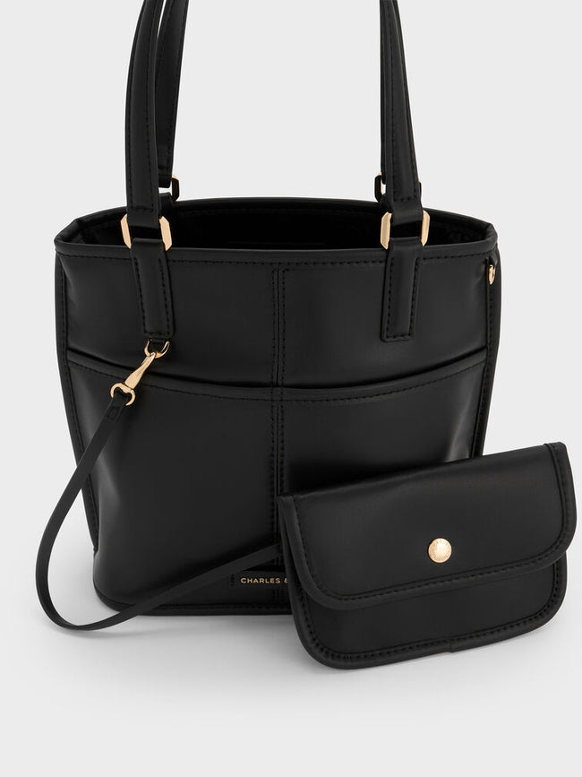 Addison Knotted-Rope Reversible Tote Bag_Black
