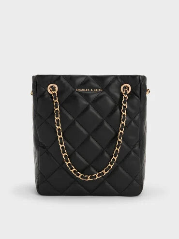 Alva Quilted Braided-Strap Shoulder Bag_Black