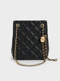 Alva Quilted Braided-Strap Shoulder Bag_Black