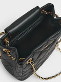 Alva Quilted Braided-Strap Shoulder Bag_Black