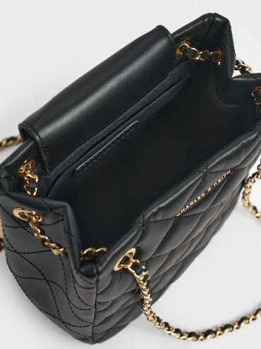 Alva Quilted Braided-Strap Shoulder Bag_Black